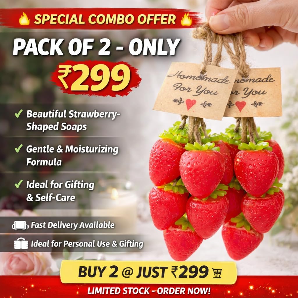 Buy Handmade Strawberry Shaped Soap, Gentle and Moisturizing